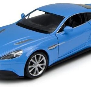 Aston Martin Vanquish Blue 1 to 24 scale Welly Diecast Model Car