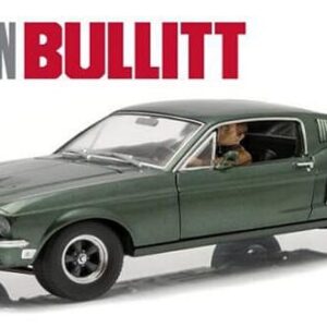 Ford Mustang GT with Steve McQueen Figure 1968 1 to 18 scale Green Light Collectibles Diecast Model Car