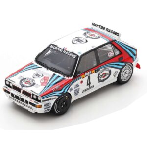 Lancia Delta HF Integrale No.4 Winner Monte Carlo Rally Didier Auriol - Bernard Occelli 1992 1 to 43 scale Spark Resin Model Car