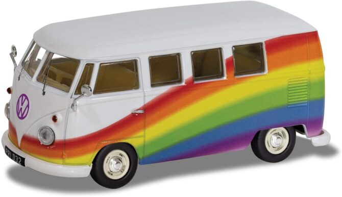 VW Camper Peace Love and Rainbows 1 to 43 scale Corgi Diecast Model Car